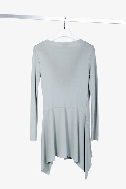 Annette Gortz SS/13 Linas Bluish-Grey Knit Zip Longline Jacket