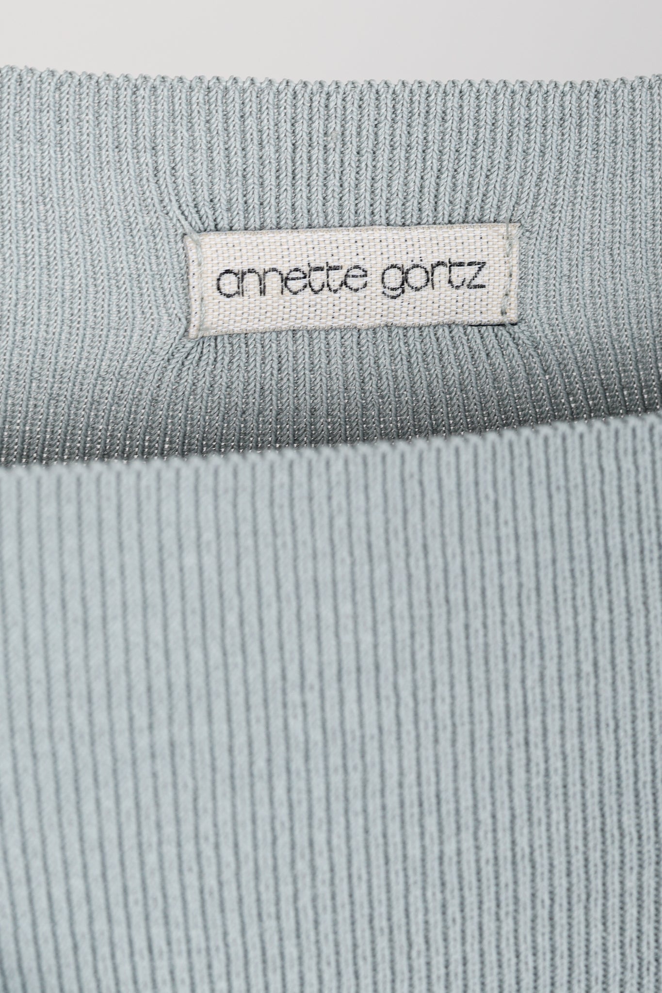 Annette Gortz SS/13 Linas Bluish-Grey Knit Zip Longline Jacket