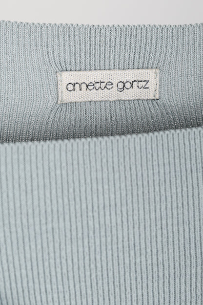 Annette Gortz SS/13 Linas Bluish-Grey Knit Zip Longline Jacket