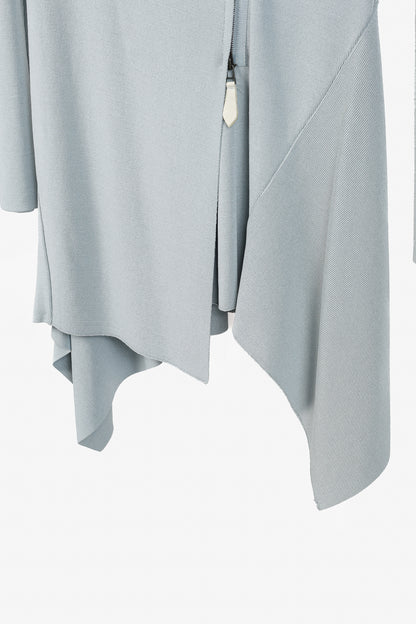 Annette Gortz SS/13 Linas Bluish-Grey Knit Zip Longline Jacket