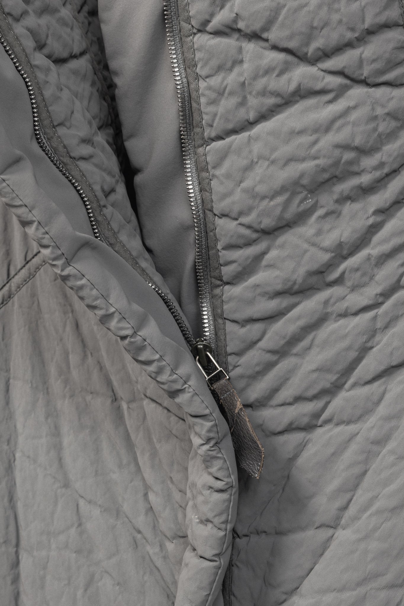 Annette Gortz AW14 Clyde Grey Waxed Pebble-Texture Coat