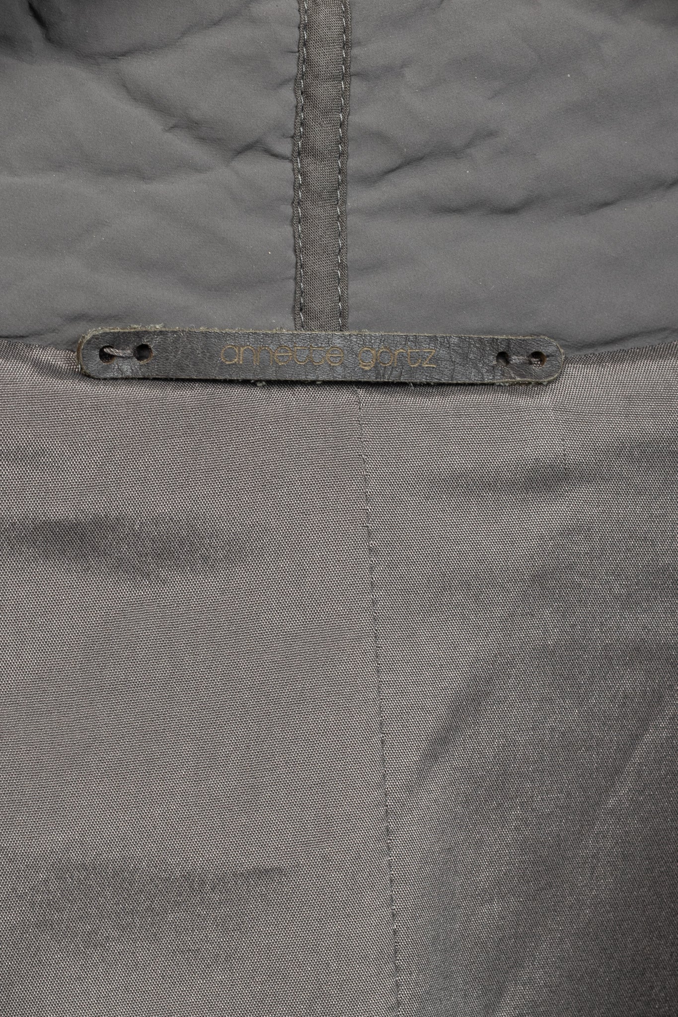 Annette Gortz AW14 Clyde Grey Waxed Pebble-Texture Coat