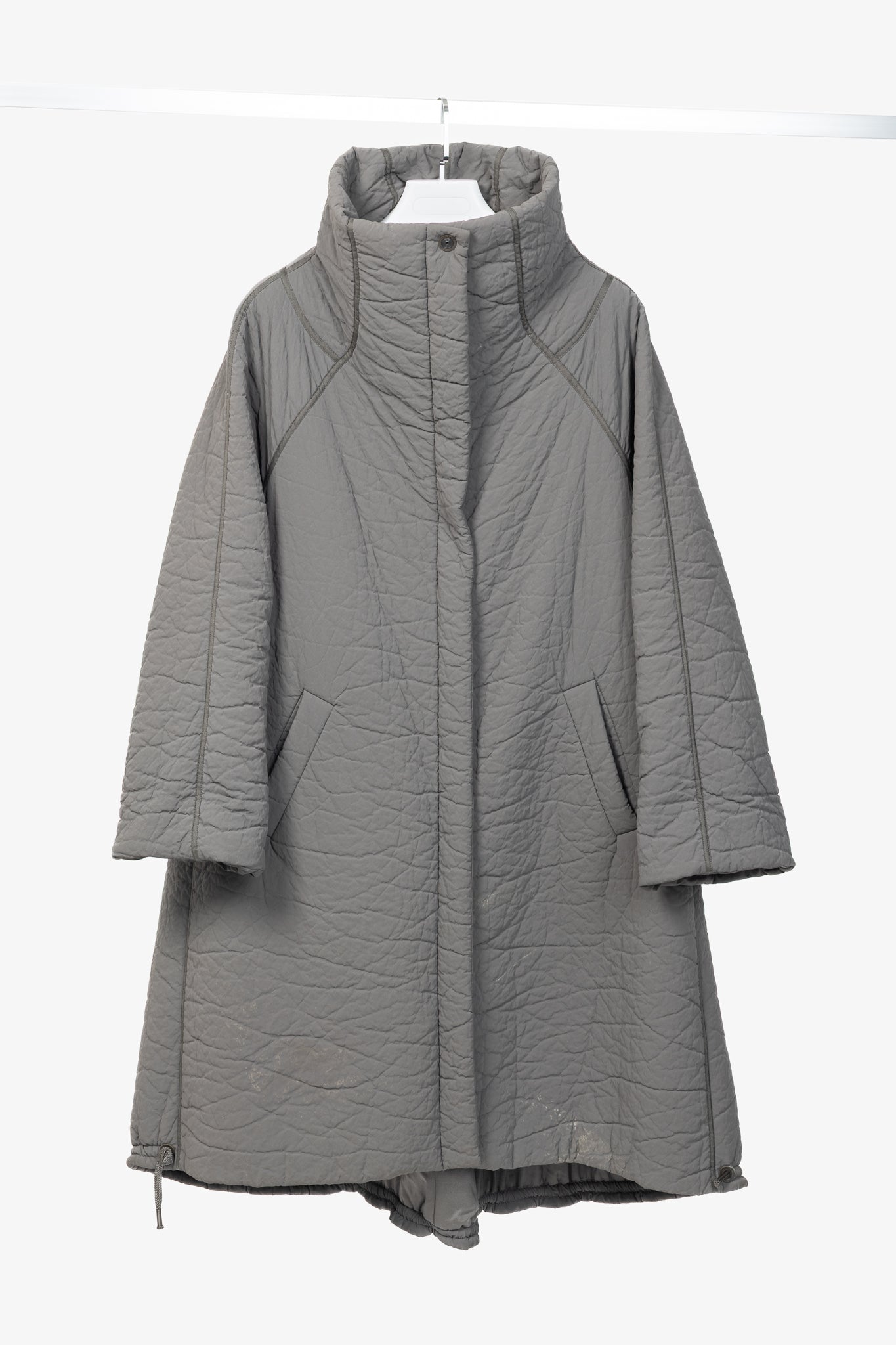 Annette Gortz AW14 Clyde Grey Waxed Pebble-Texture Coat