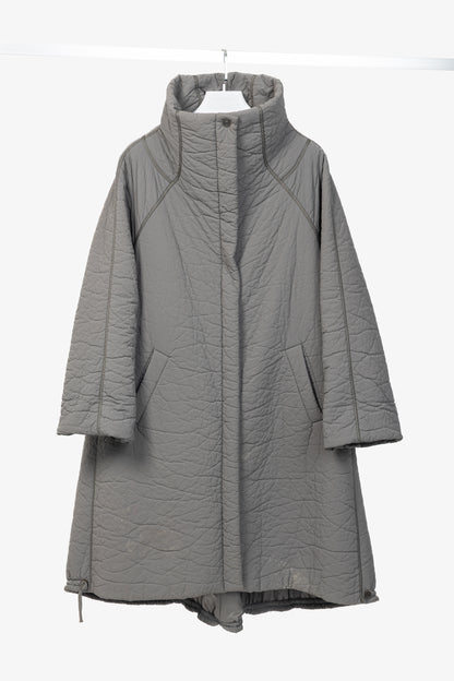 Annette Gortz AW14 Clyde Grey Waxed Pebble-Texture Coat