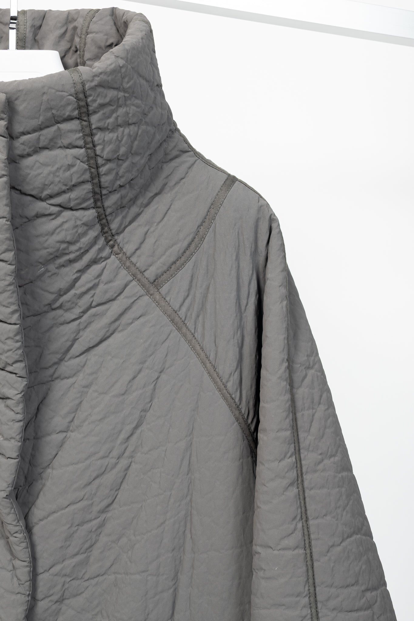 Annette Gortz AW14 Clyde Grey Waxed Pebble-Texture Coat