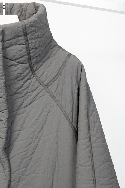 Annette Gortz AW14 Clyde Grey Waxed Pebble-Texture Coat