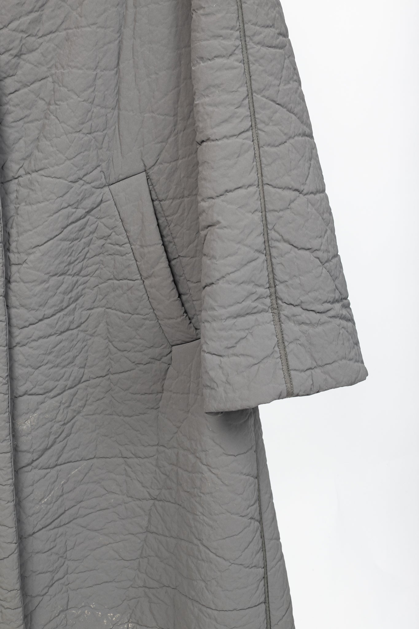 Annette Gortz AW14 Clyde Grey Waxed Pebble-Texture Coat