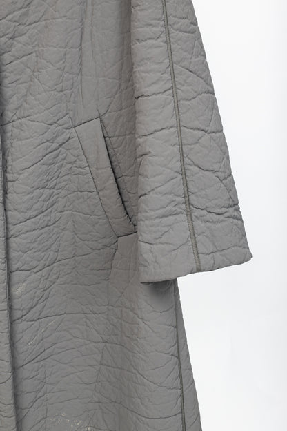Annette Gortz AW14 Clyde Grey Waxed Pebble-Texture Coat