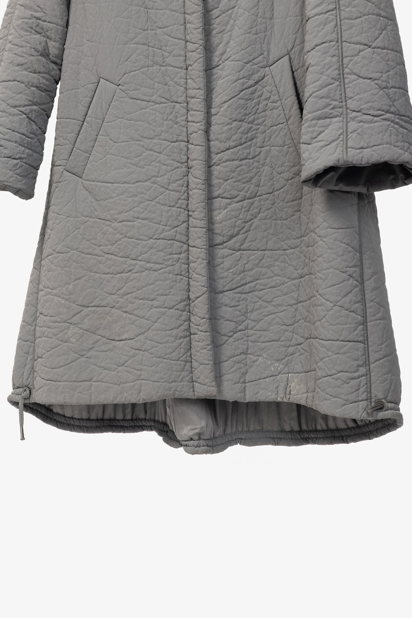 Annette Gortz AW14 Clyde Grey Waxed Pebble-Texture Coat