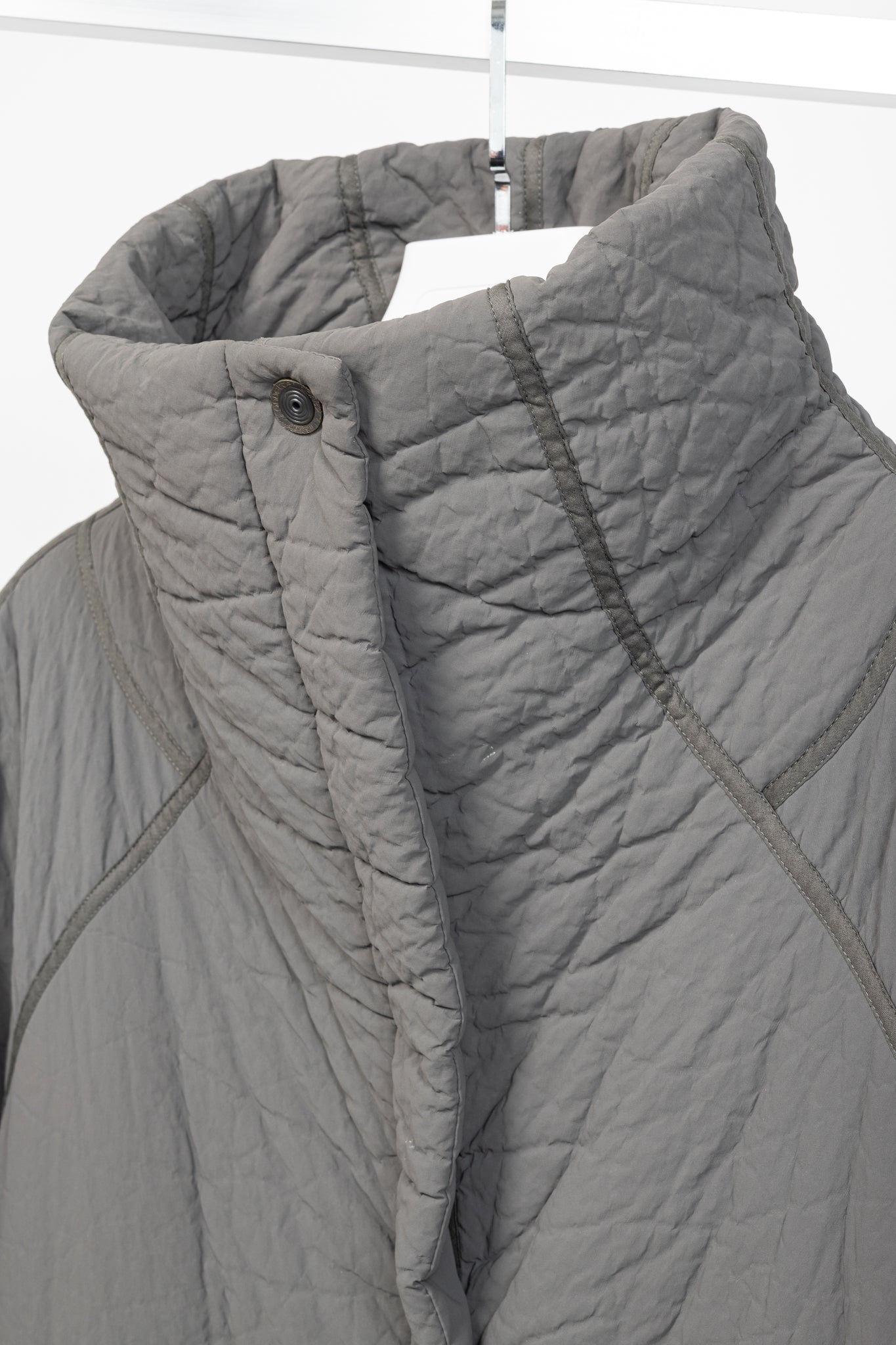 Annette Gortz AW14 Clyde Grey Waxed Pebble-Texture Coat