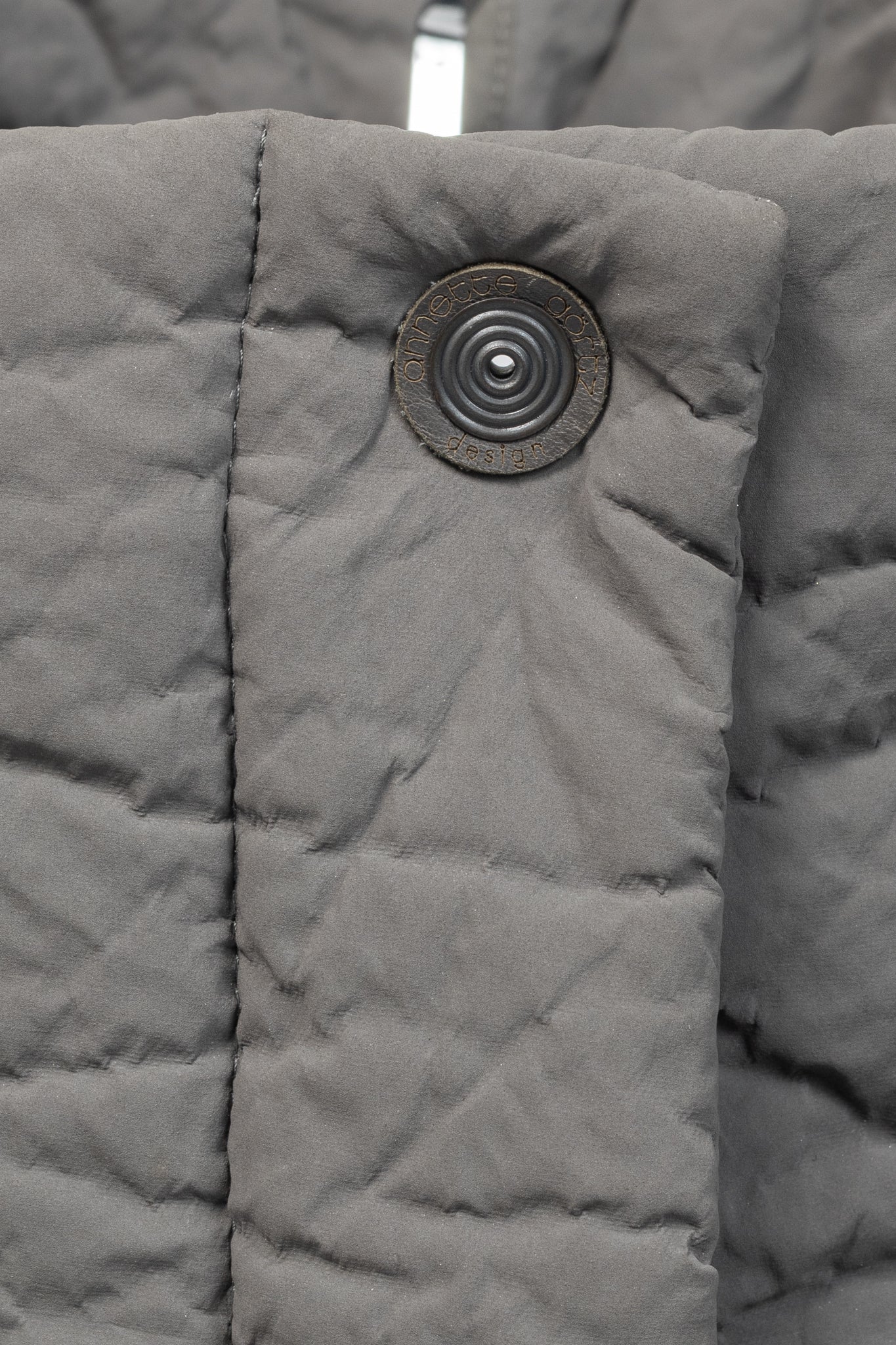Annette Gortz AW14 Clyde Grey Waxed Pebble-Texture Coat