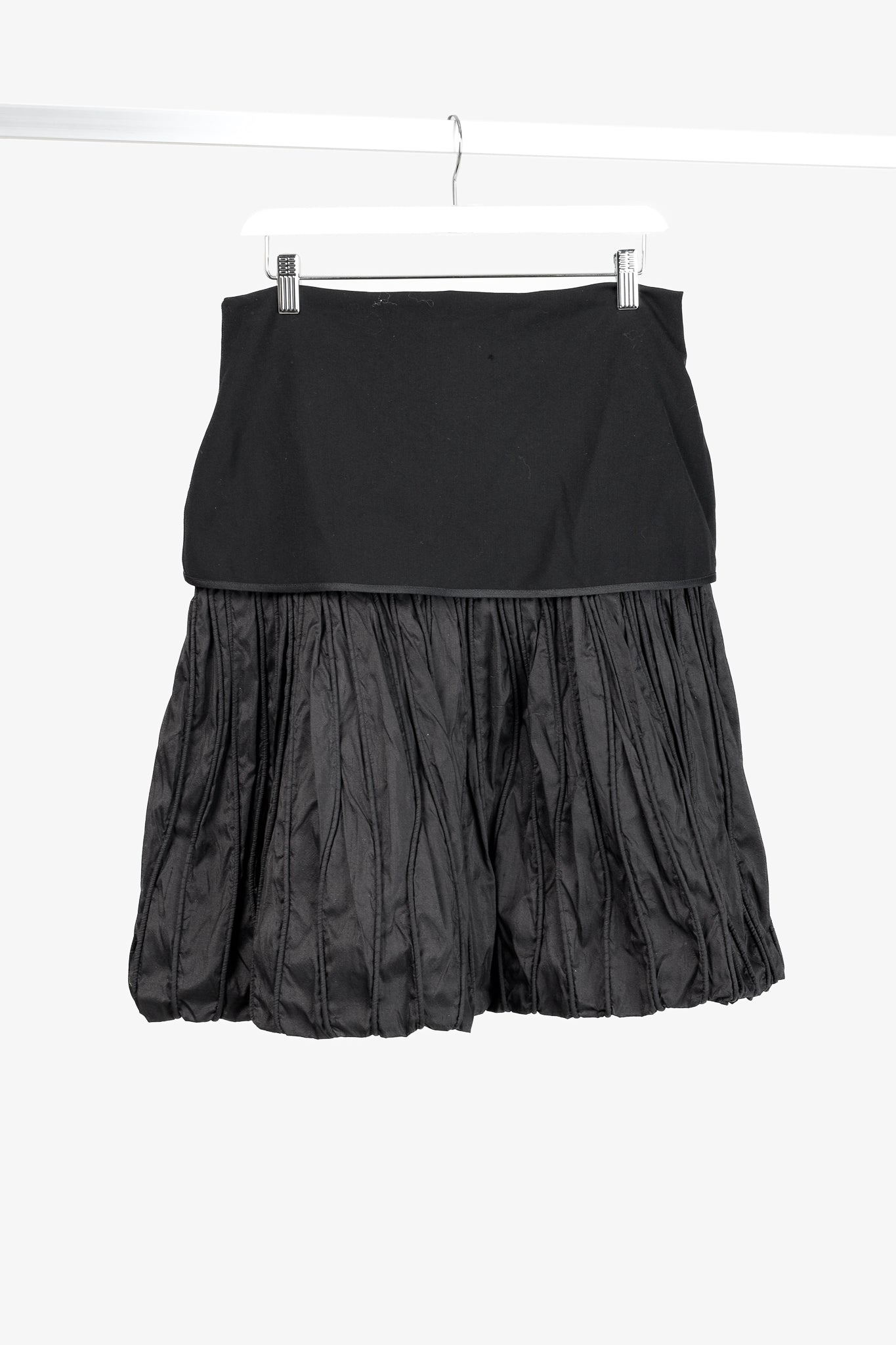 Annette Gortz AW/10 Jil Black Textured-Silk Bubble-Hem Skirt