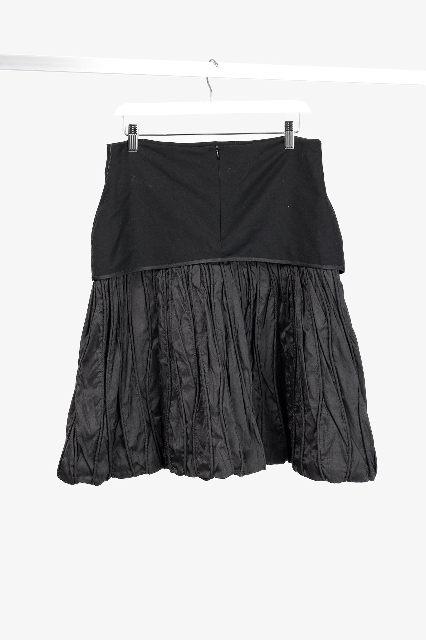 Annette Gortz AW/10 Jil Black Textured-Silk Bubble-Hem Skirt