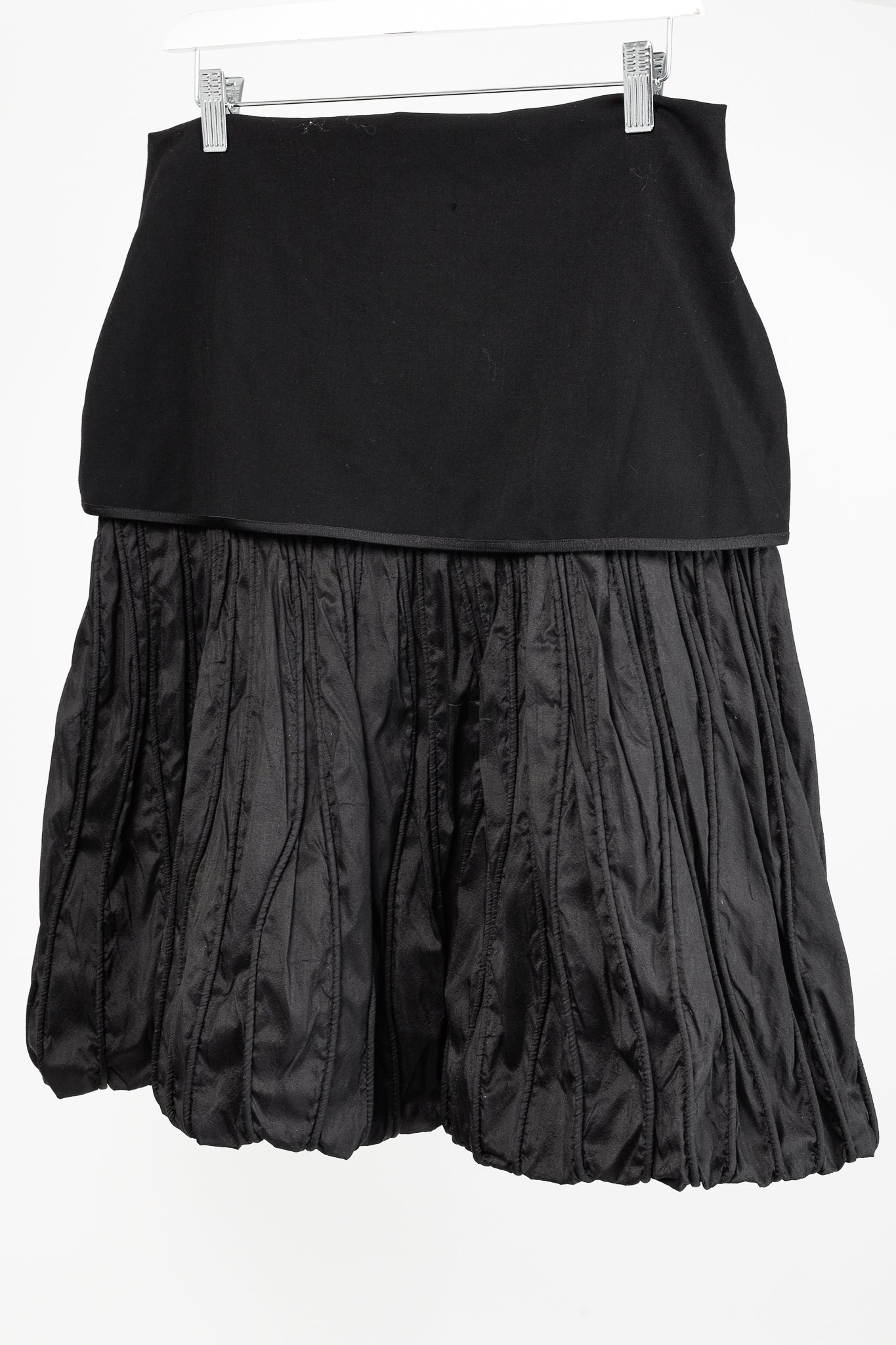 Annette Gortz AW/10 Jil Black Textured-Silk Bubble-Hem Skirt