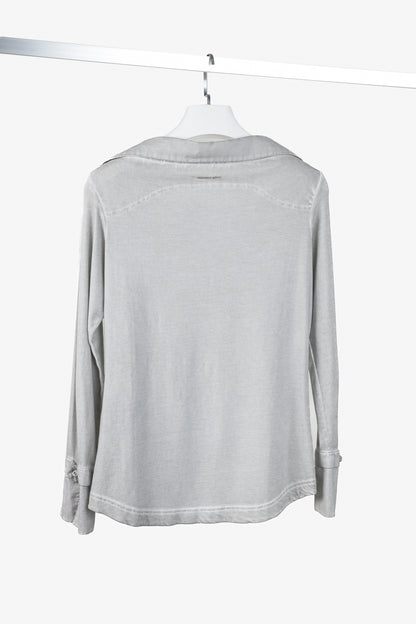 Annette Gortz Grey Combination Pullover Collar and Cuffs Shirt