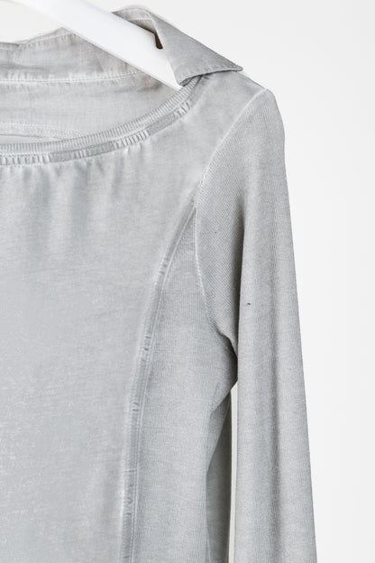 Annette Gortz Grey Combination Pullover Collar and Cuffs Shirt