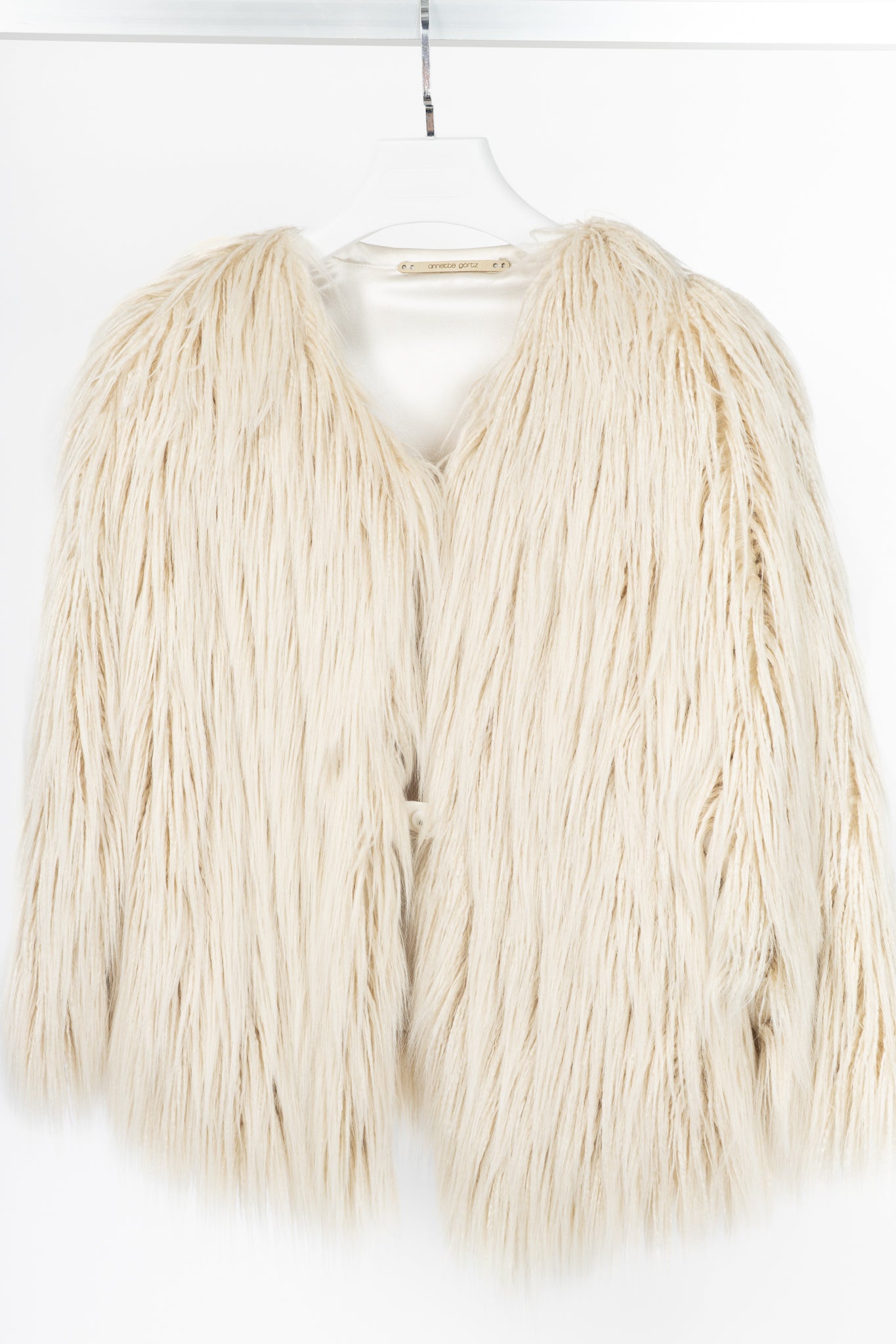 Annette Gortz AW/19 Gel Cream Faux Fur Jacket