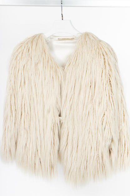 Annette Gortz AW/19 Gel Cream Faux Fur Jacket