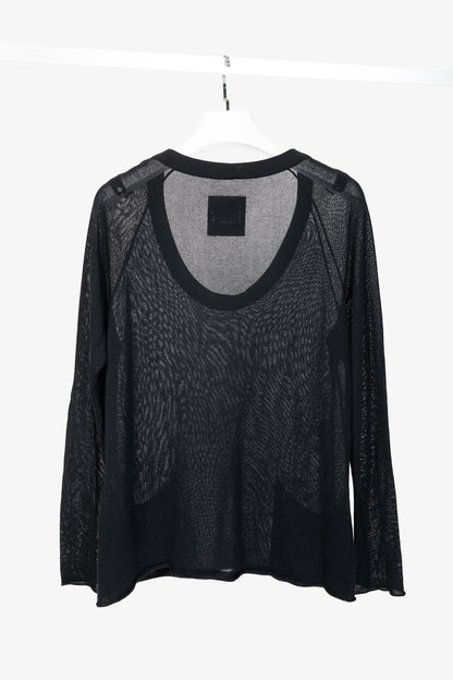 Annette Gortz SS10 Orio Black Viscose & Cotton Pocket Sweater