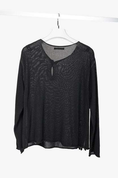 Annette Gortz Teno Black Viscose Button-Side Sweater