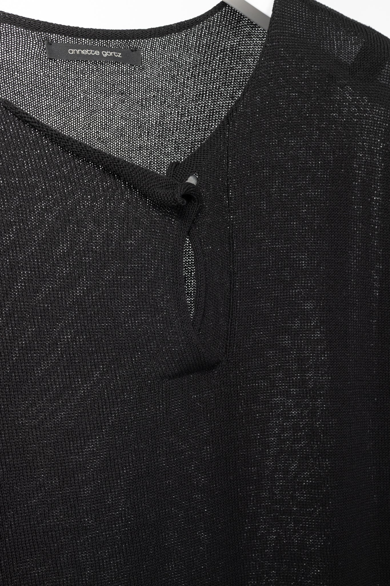Annette Gortz Teno Black Viscose Button-Side Sweater