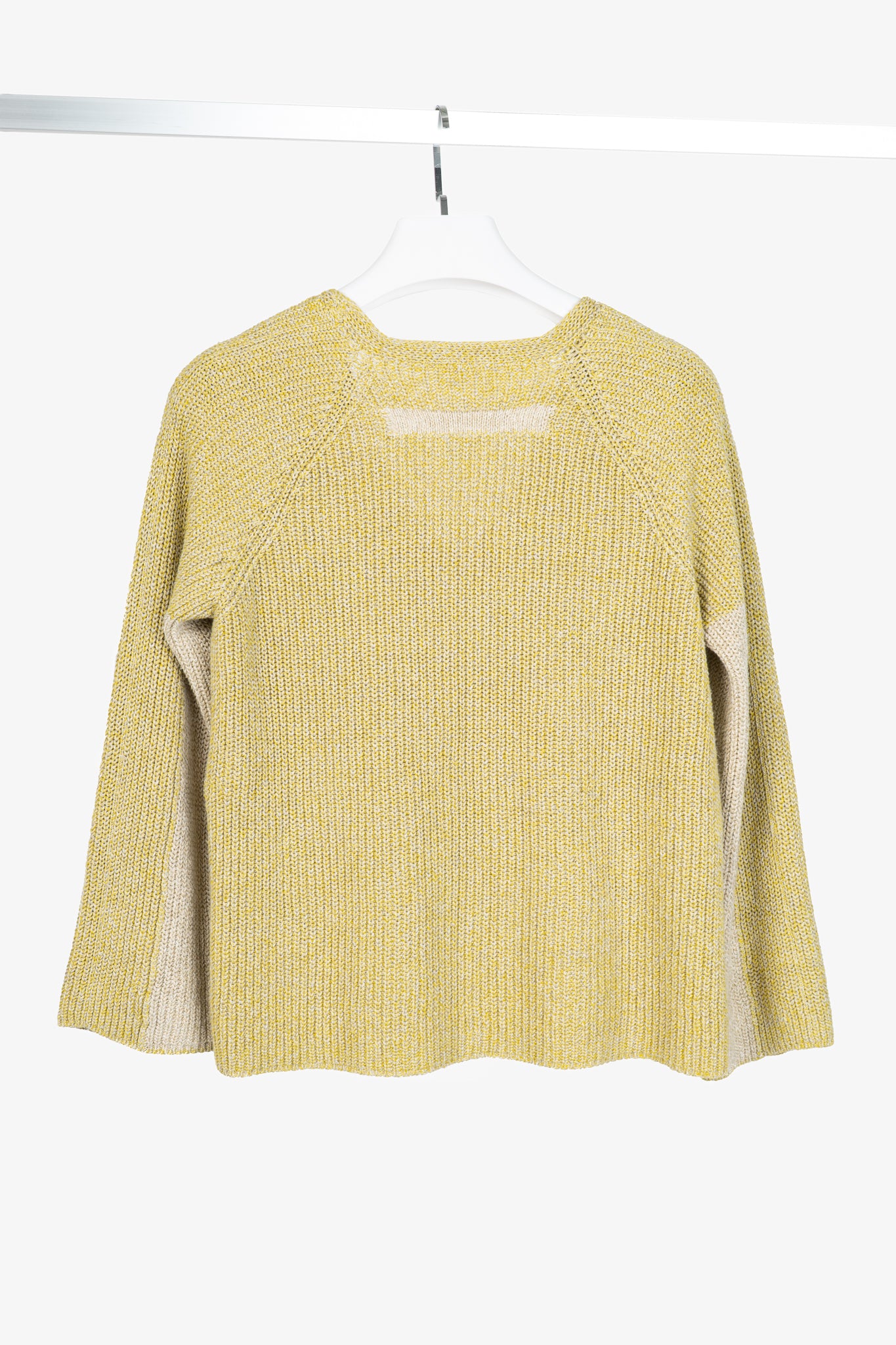 Annette Gortz SS22 Len Yellow Two-Tone Cotton & Linen Sweater