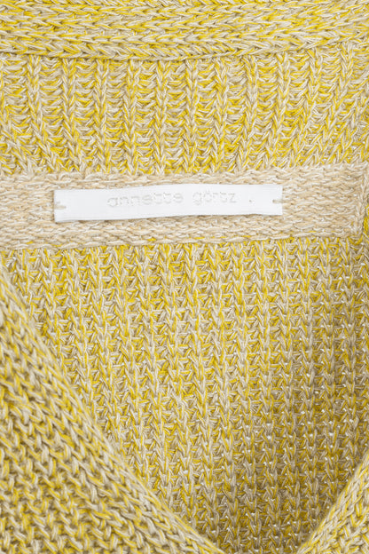 Annette Gortz SS22 Len Yellow Two-Tone Cotton & Linen Sweater