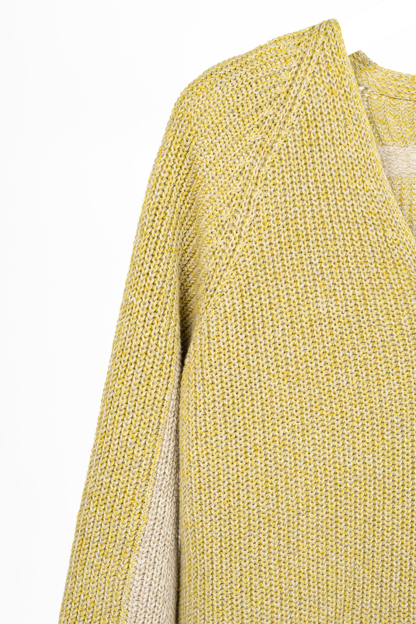 Annette Gortz SS22 Len Yellow Two-Tone Cotton & Linen Sweater