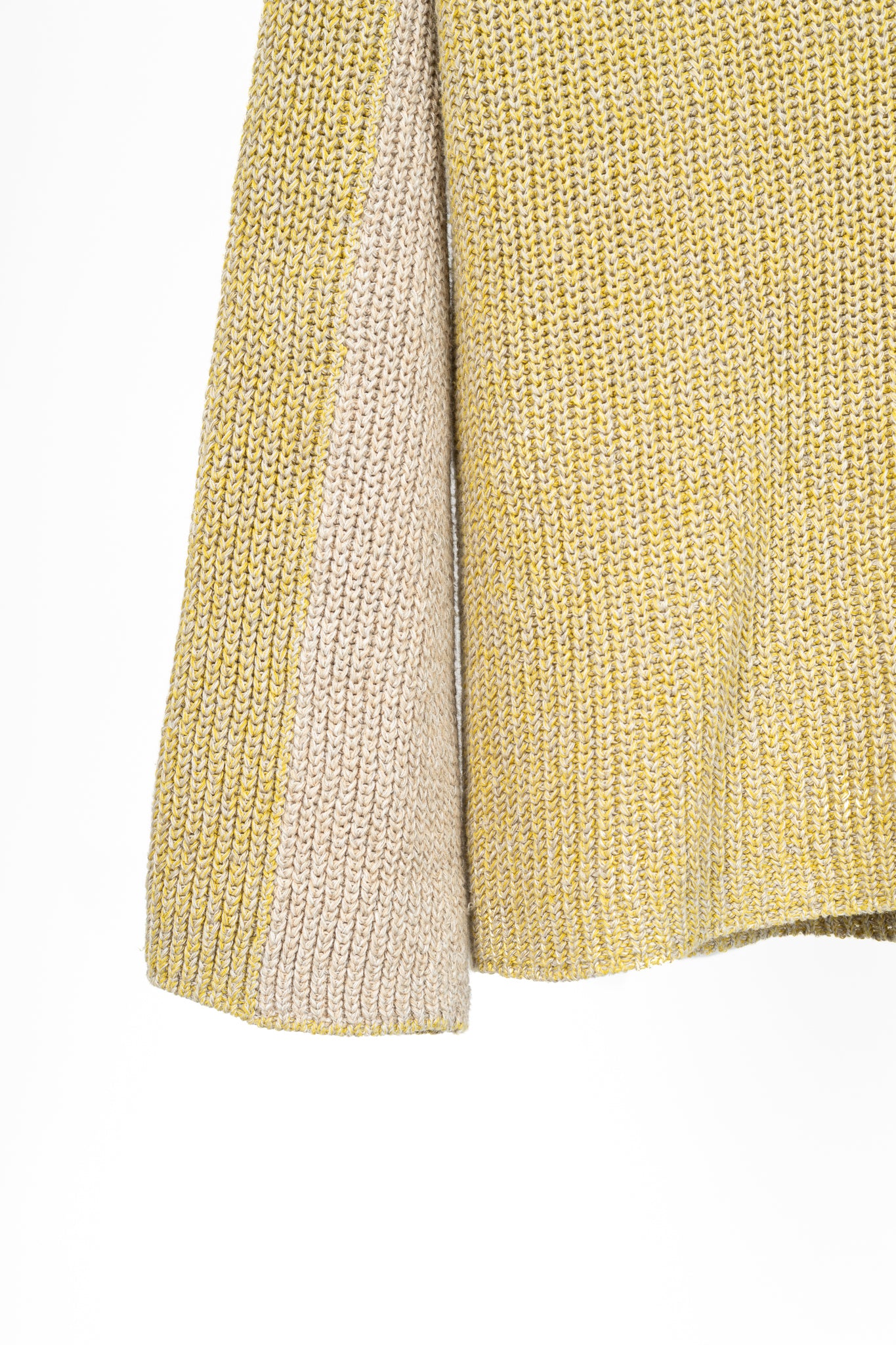 Annette Gortz SS22 Len Yellow Two-Tone Cotton & Linen Sweater