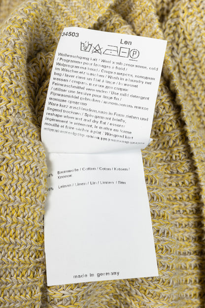 Annette Gortz SS22 Len Yellow Two-Tone Cotton & Linen Sweater