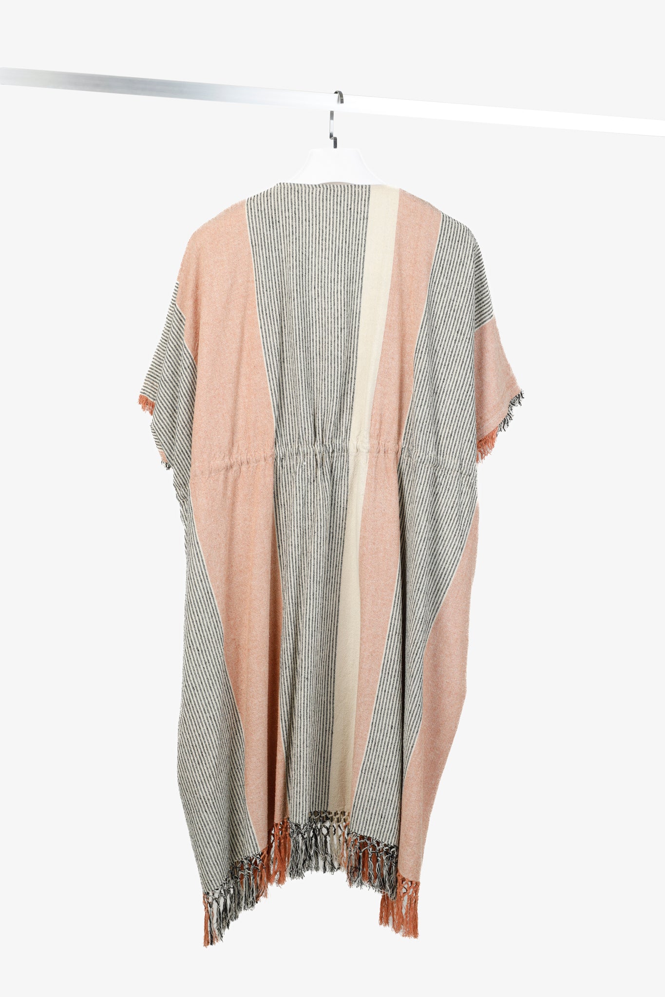 Apiece Apart SS/19 Multicolour Striped Fringe-Trim Kaftan