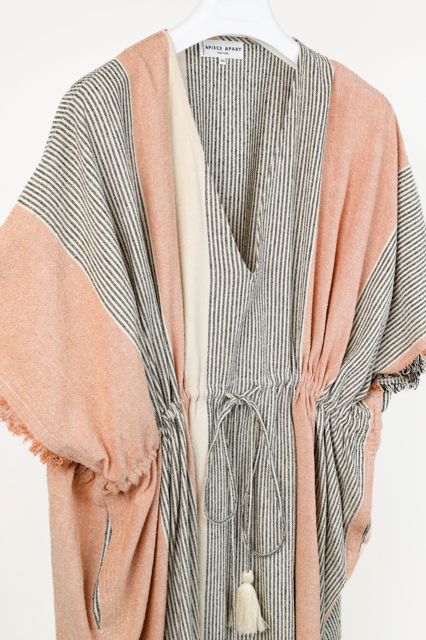 Apiece Apart SS/19 Multicolour Striped Fringe-Trim Kaftan