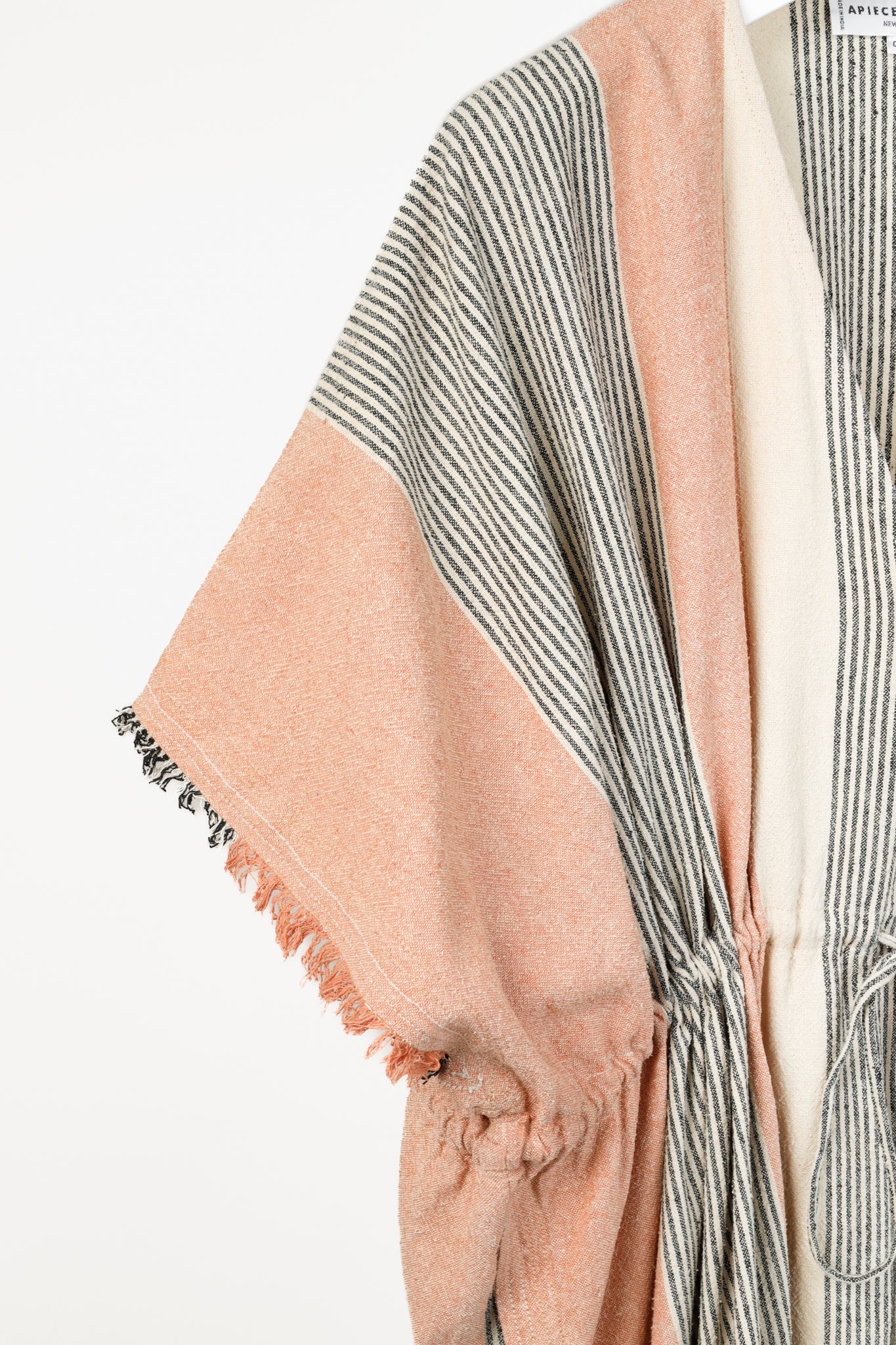 Apiece Apart SS/19 Multicolour Striped Fringe-Trim Kaftan