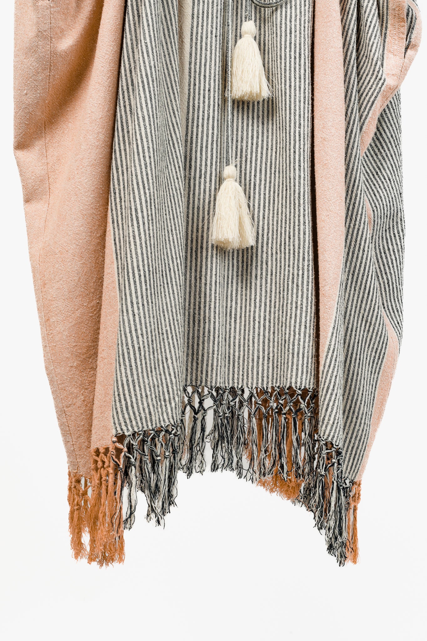 Apiece Apart SS/19 Multicolour Striped Fringe-Trim Kaftan