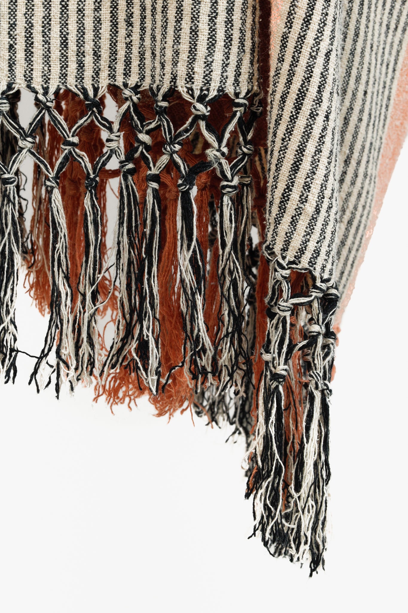 Apiece Apart SS/19 Multicolour Striped Fringe-Trim Kaftan