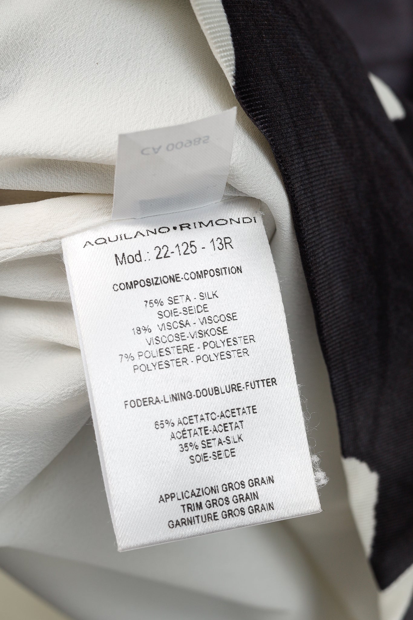 Aquilano Rimondi SS/13 Runway White & Black Multi-Pattern Silk Dress