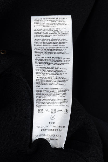 Giorgio Armani Black Viscose-Knit Collarless Blazer