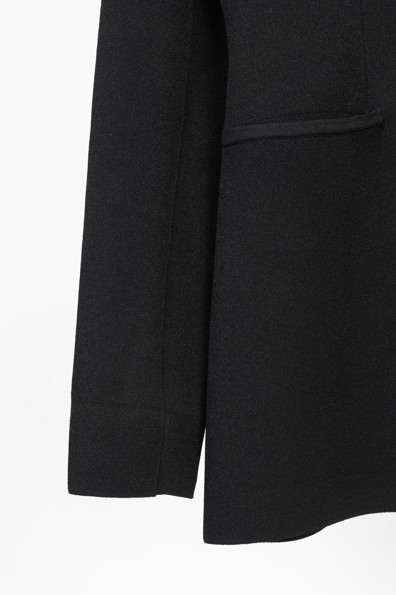 Giorgio Armani Black Viscose-Knit Collarless Blazer