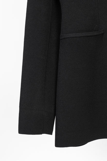 Giorgio Armani Black Viscose-Knit Collarless Blazer