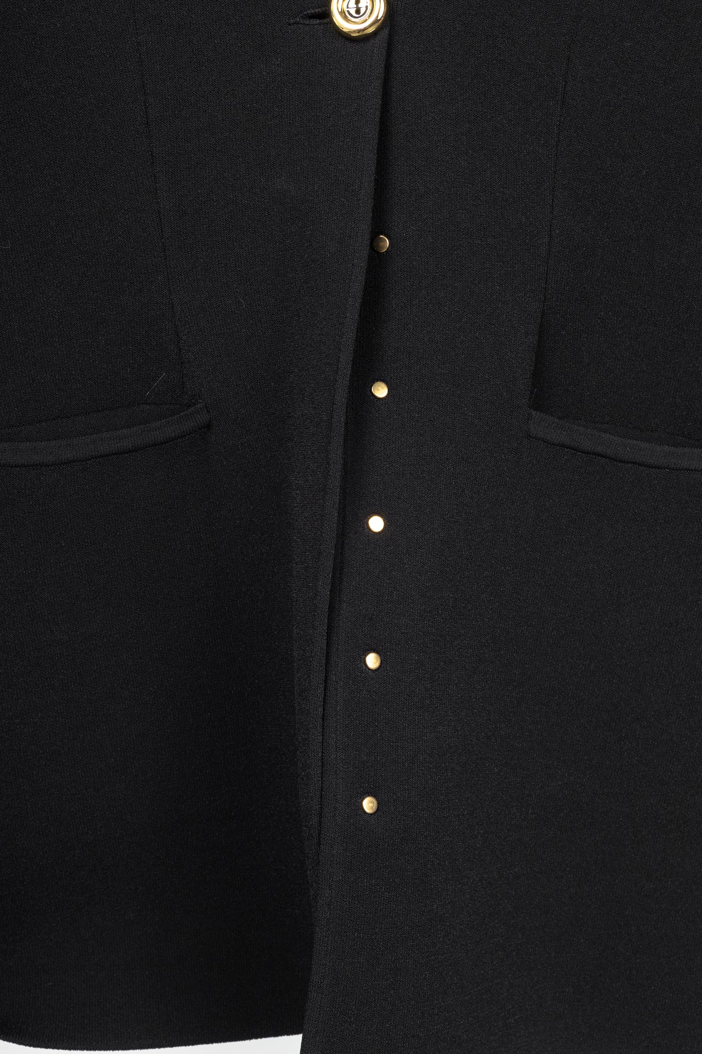 Giorgio Armani Black Viscose-Knit Collarless Blazer