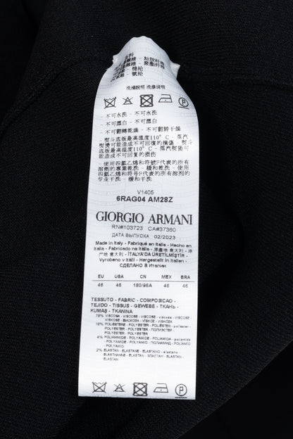 Giorgio Armani Black Viscose-Knit Collarless Blazer