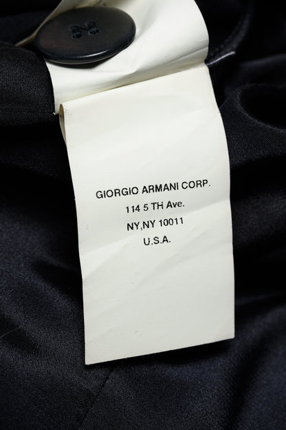 Armani Collezioni 2001 Vintage Minimalist Shawl Collar Navy Wool Blazer