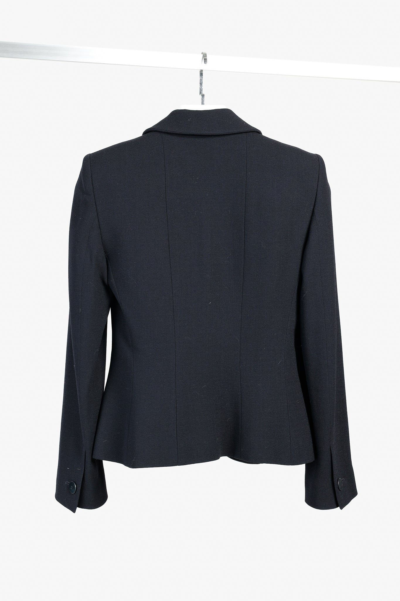 Armani Collezioni 2001 Vintage Minimalist Shawl Collar Navy Wool Blazer
