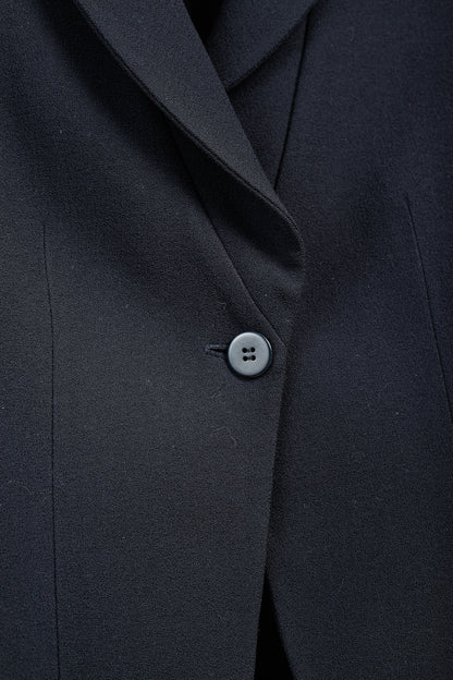 Armani Collezioni 2001 Vintage Minimalist Shawl Collar Navy Wool Blazer