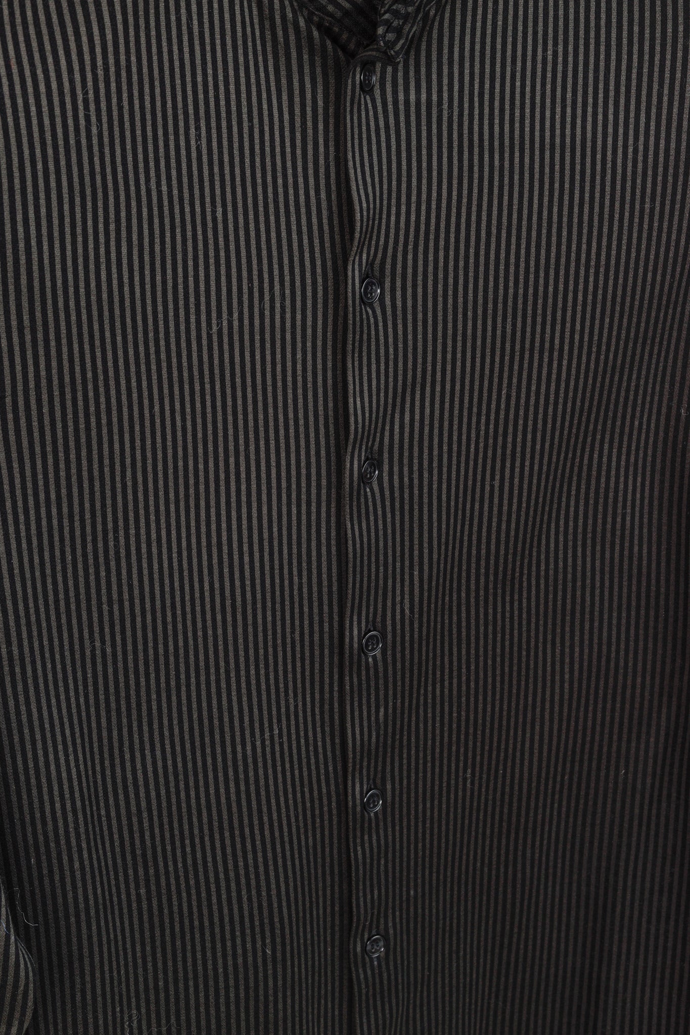 Armani Collezioni Grey and Black Striped Jersey Button-Up Shirt