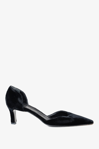 Giorgio Armani Vintage Black Velvet D'Orsay Pumps