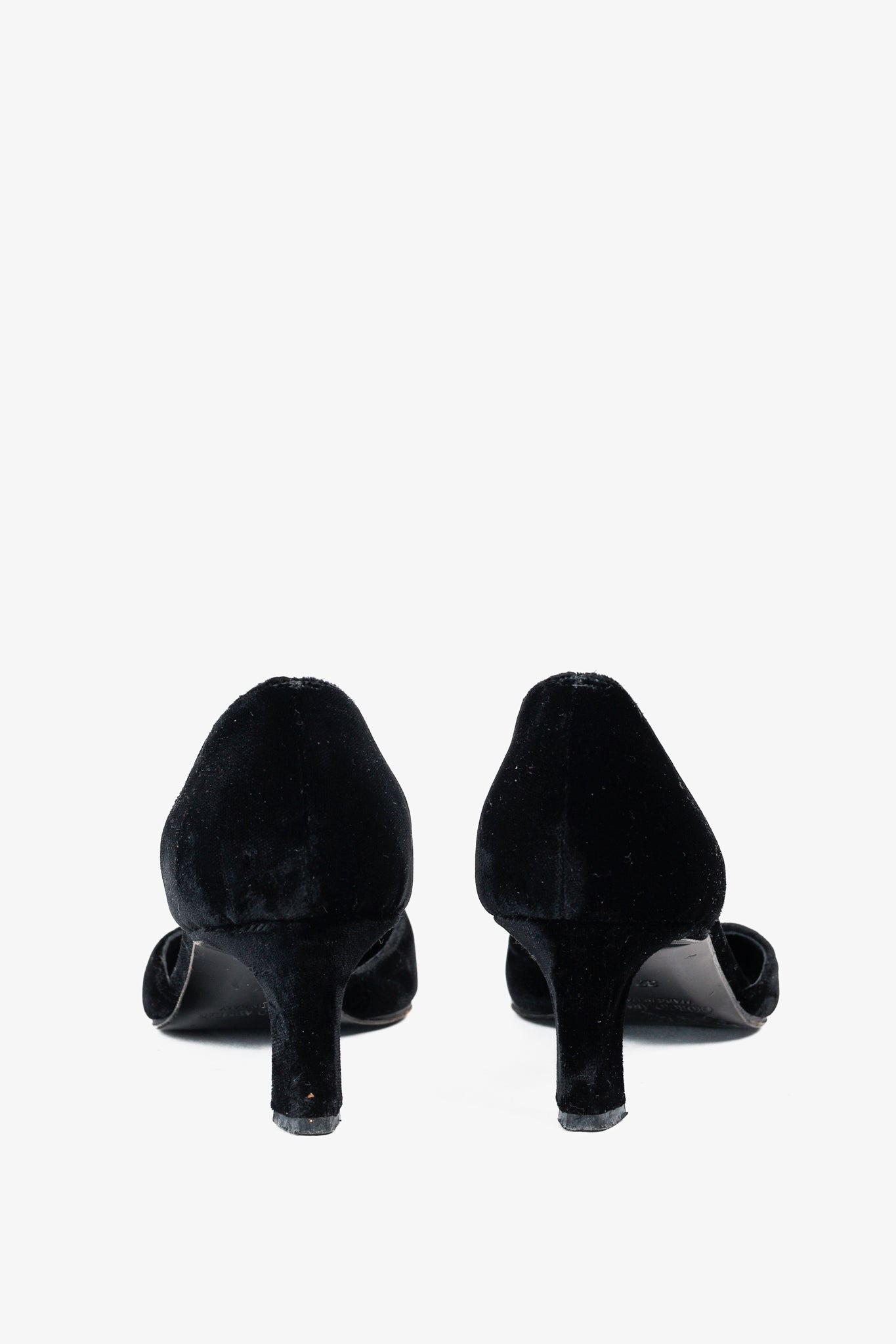 Giorgio Armani Vintage Black Velvet D'Orsay Pumps