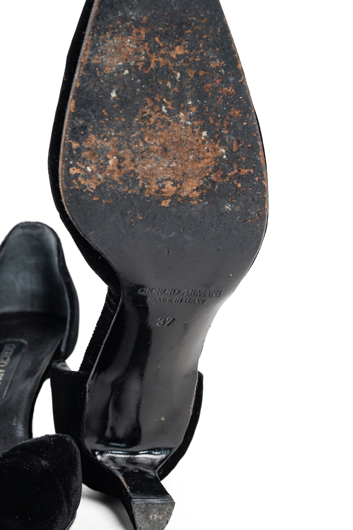 Giorgio Armani Vintage Black Velvet D'Orsay Pumps