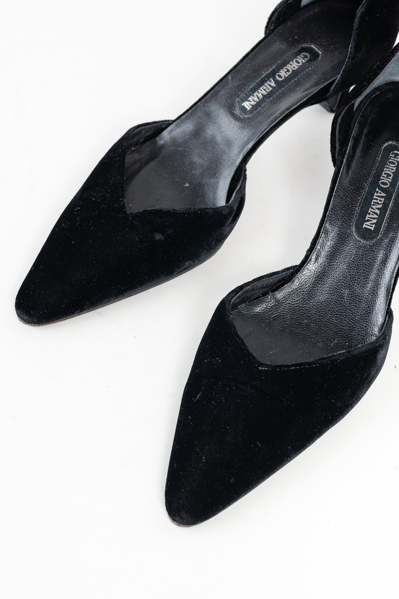 Giorgio Armani Vintage Black Velvet D'Orsay Pumps
