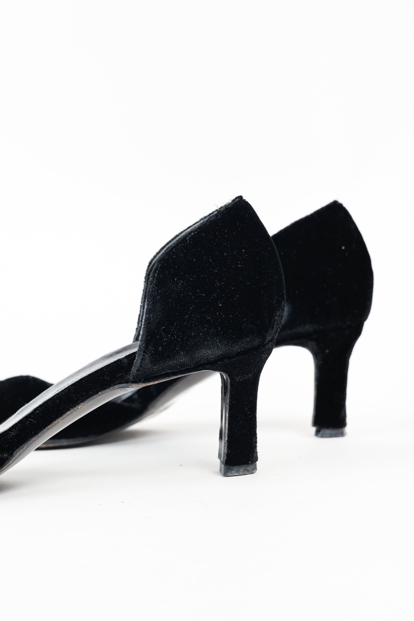 Giorgio Armani Vintage Black Velvet D'Orsay Pumps